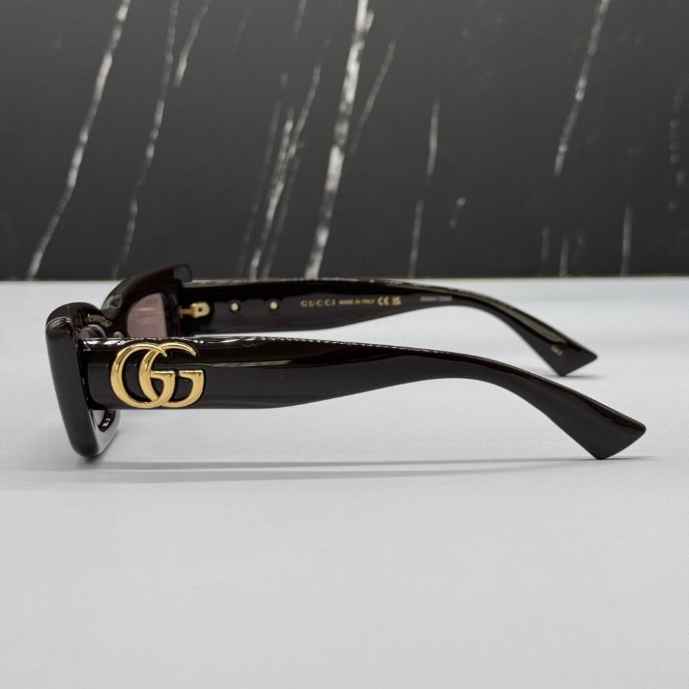 NEW GG1827S 004 GUCCI SHINY BROWN/VIOLET WOMEN GUCCI SUNGLASSES - Picture 8 of 13